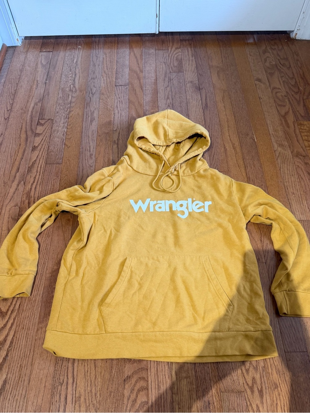 Wrangler Women’s Yellow Hooded Pullover with White Logo